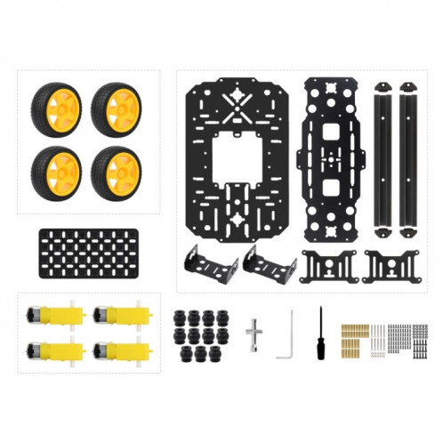 Kit de châssis de robot mobile intelligent Waveshare, châssis : avec amortisseur (roues normales) SW002A955-014
